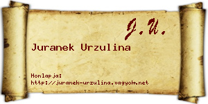 Juranek Urzulina névjegykártya